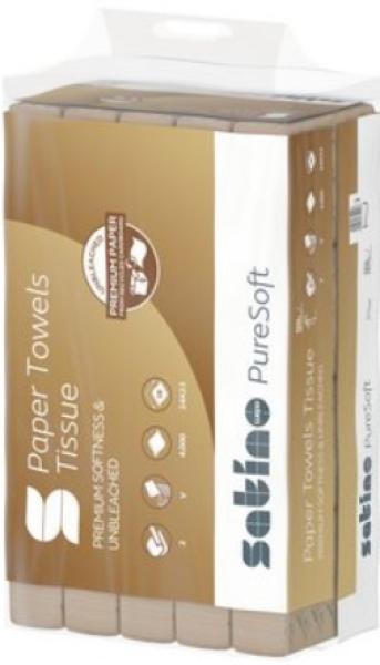 Satino Papierhandtuch 2-lagig V-Falz 24x23 cm Recycling soft beige 277540